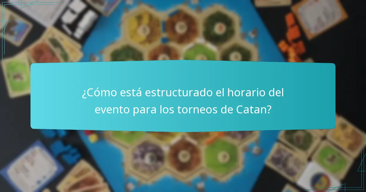 ¿Cuándo son los descansos programados durante los torneos de Catan?