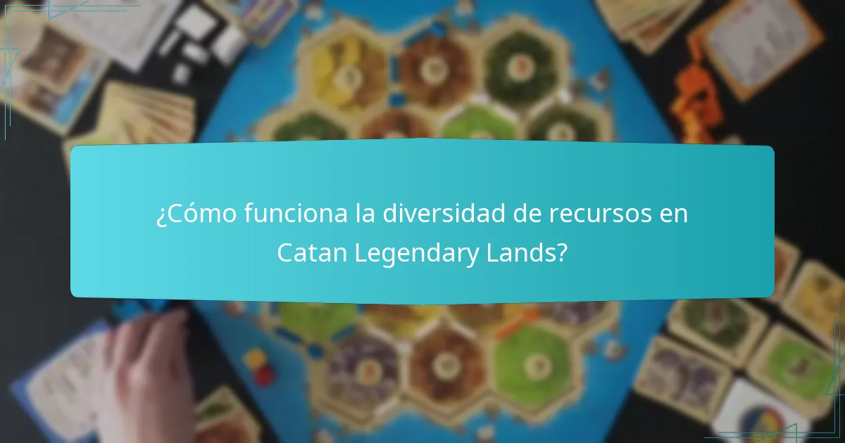¿Cómo funciona la diversidad de recursos en Catan Legendary Lands?